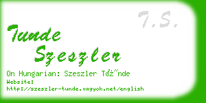 tunde szeszler business card